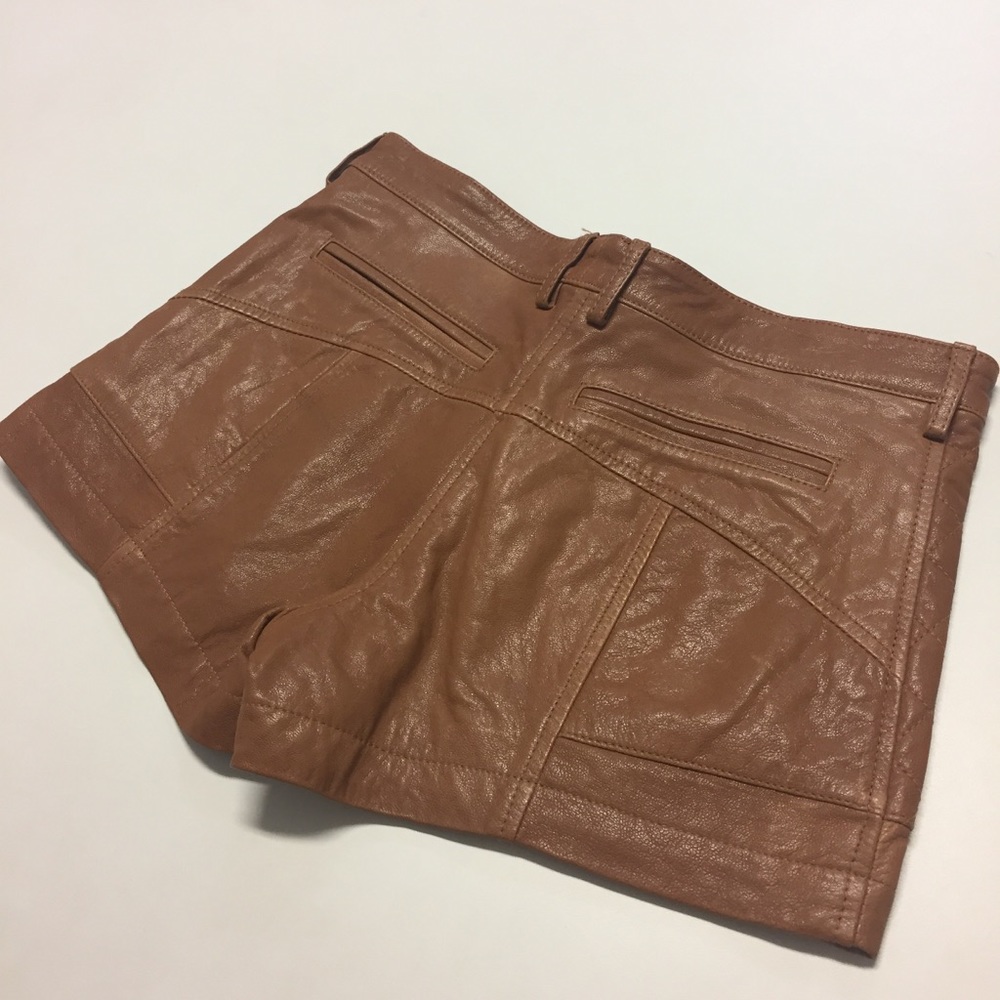 Thakoon Brown Quilted Lambskin Shorts Size 0 - Picture 12 of 12